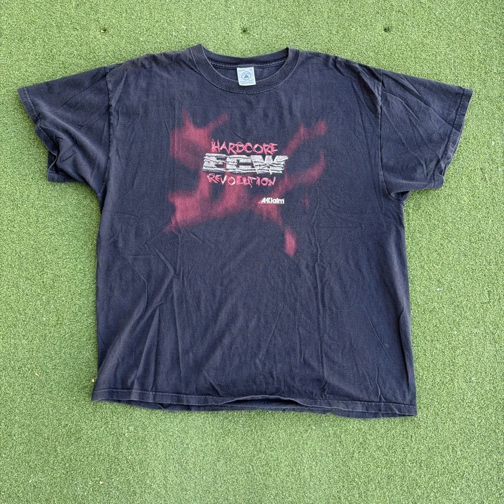 Vintage ECW Hardcore Revolution Video Game Wrestling Shirt Size XL N64 PS1